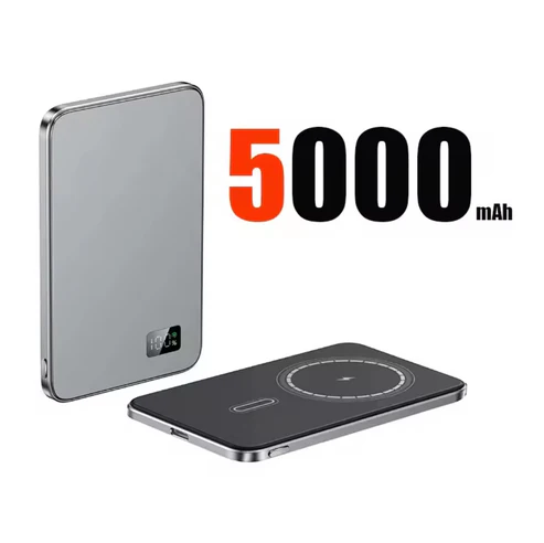 Grey JustZPower 5000mAh Magnetic Portable Charger — option one